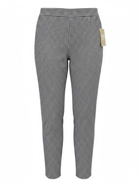 NWT Michael Kors True Navy Gingham Pull On Skinny Pants Large